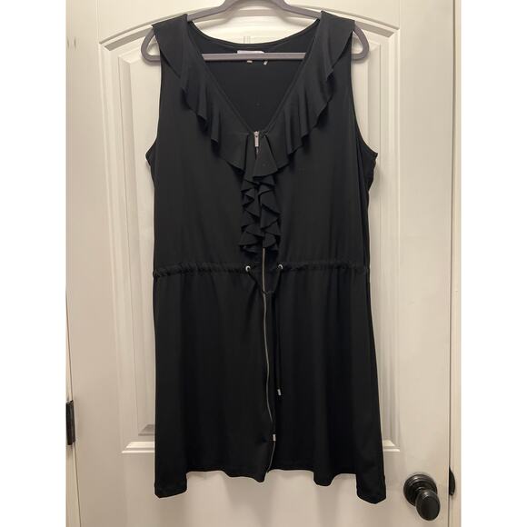 Calvin Klein Dresses & Skirts - Calvin Klein Women’s Sleeveless Ruffle Drawstring-Waist Mini Dress Size XL Black